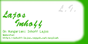 lajos inhoff business card